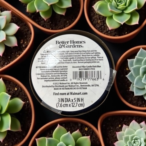 Better Homes And Gardens Blue Pillar Candle for home decor - Picture 4 of 4